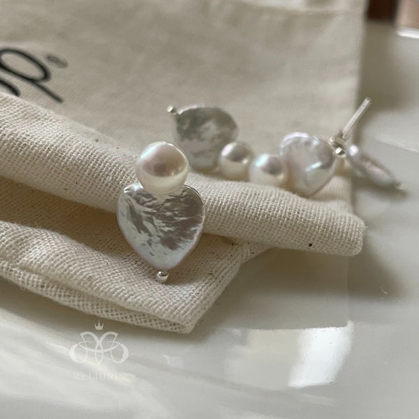 MELIORIS Heartsong Pearl Dangle Earrings