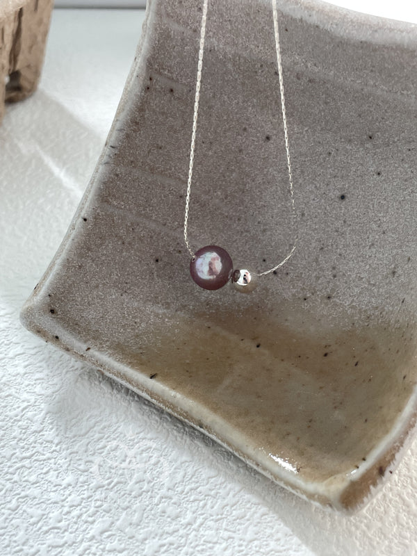 MELIORIS Plum Reverie Two Tone Pearl Necklace